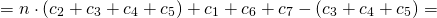 \[= n \cdot (c_2 + c_3 + c_4 + c_5) + c_1 + c_6 + c_7 - (c_3 + c_4 + c_5) =\]